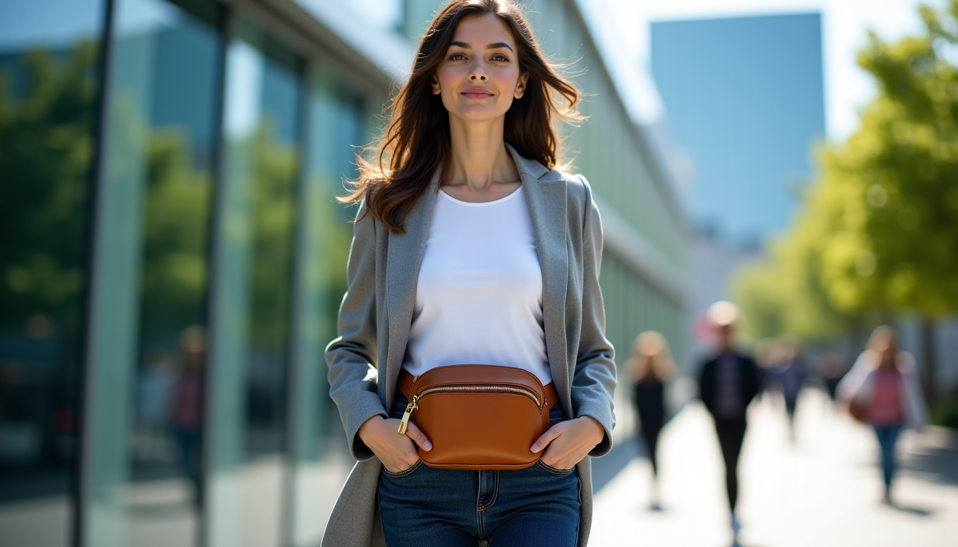 Illustration : dans un monde où la rapidité est de — le sac banane femme chic remplace votre sac à main ?